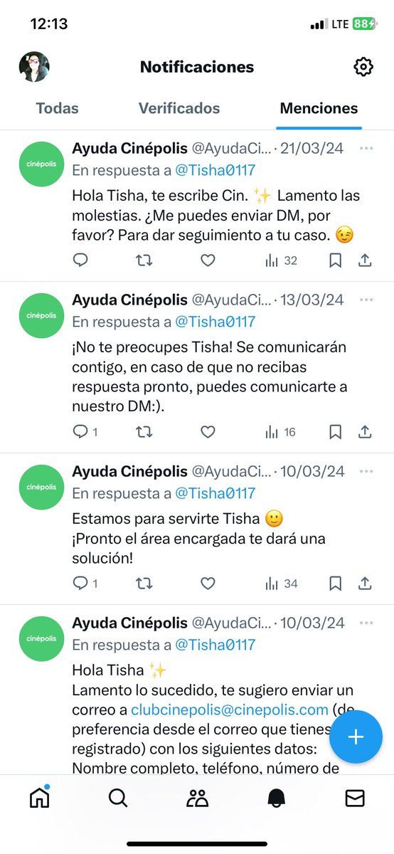 Tisha0117's tweet photo. @AyudaCinepolis Siempre me contestan lo mismo y no veo que esto avance https://t.co/w0XDfHO1dW
