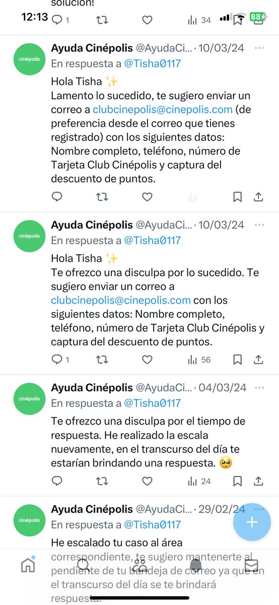 Tisha0117's tweet photo. @AyudaCinepolis Siempre me contestan lo mismo y no veo que esto avance https://t.co/w0XDfHO1dW