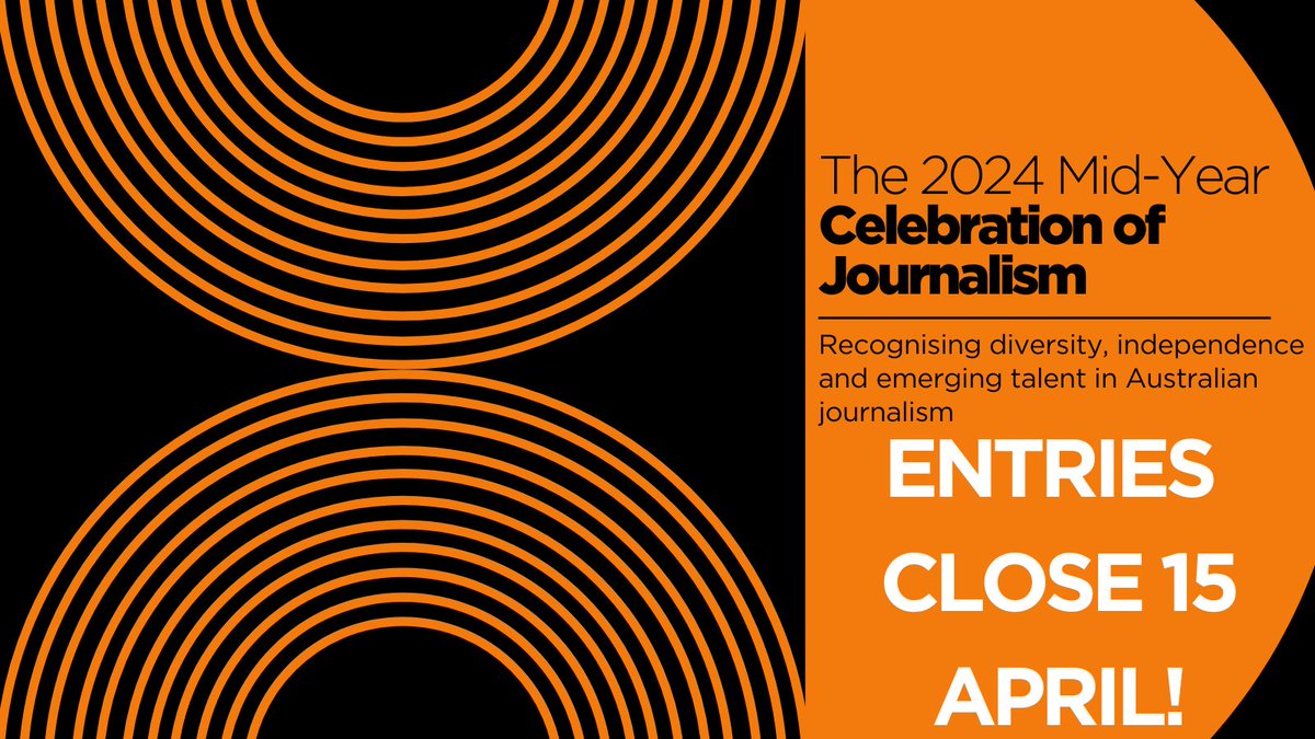 REMINDER: Applications for the 2024 Mid-Year Celebration of Journalism close on 15 April. With a plethora of awards, scholarships, and a Pacific grant on offer, there's something for everyone. Don't leave your entries to the last minute, get started now. walkleys.com/mid-year-award…