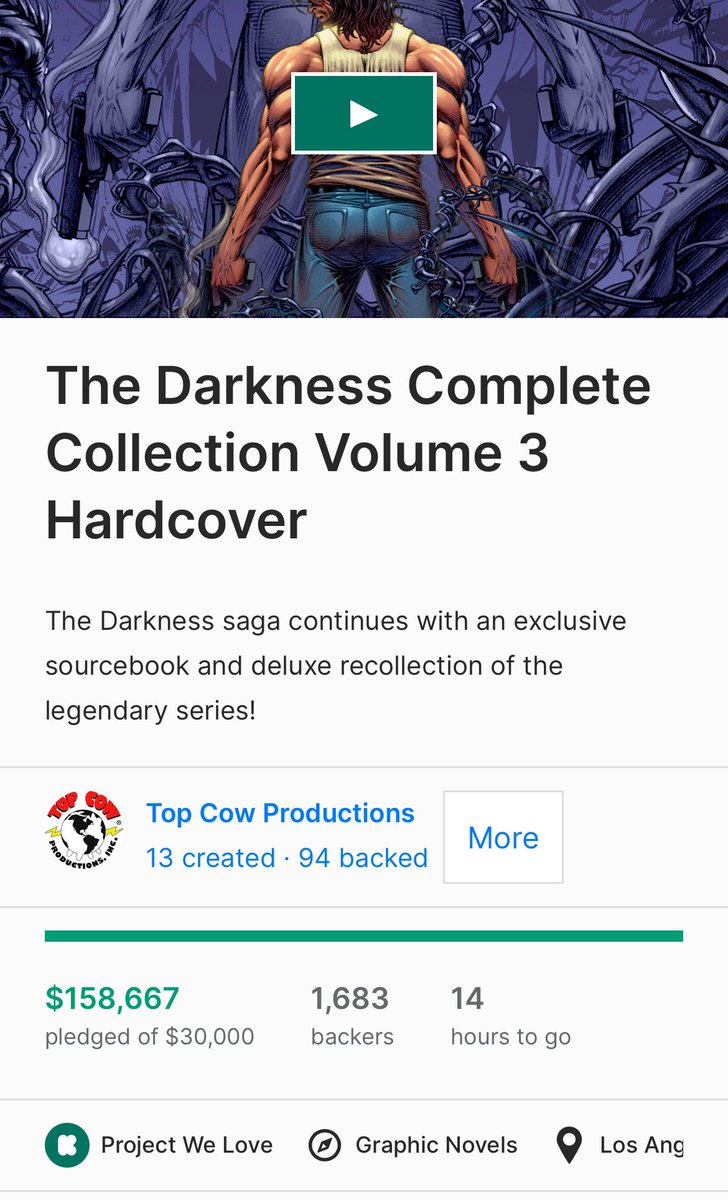 THE DARKNESS COMPLETE COLLECTION VOL. 3 #Kickstarter is ending in less than 14 hours! Back now: kck.st/4bSg2oJ