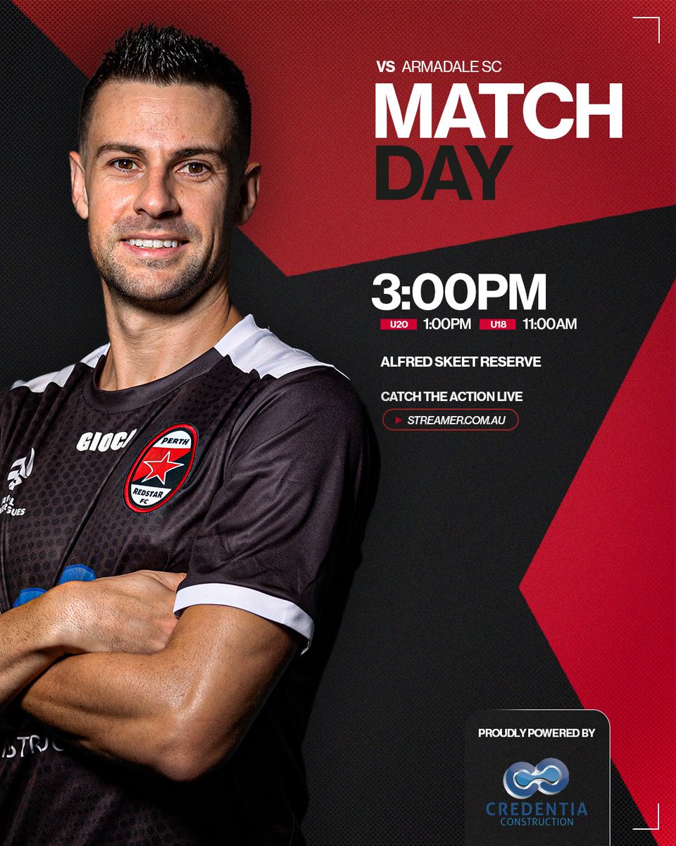 Matchday 🔴

Today we face Armadale SC in round three of the 2024 league season. 

Match Information ⬇️

📍Alfred Skeet Reserve

⏰ 3:00pm KO

🆚 Armadale SC

📺 streamer.com.au 

 #PRSFC
