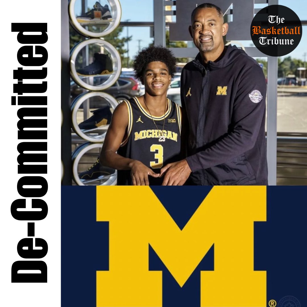 4⭐️ Christian Anderson Jr. has decommitted from Michigan with the departure of head coach Juan Howard leaving the program. Anderson Jr. averaged 20 plus points for Oak Hill Academy. He will reopen his recruitment after committing in 2021.