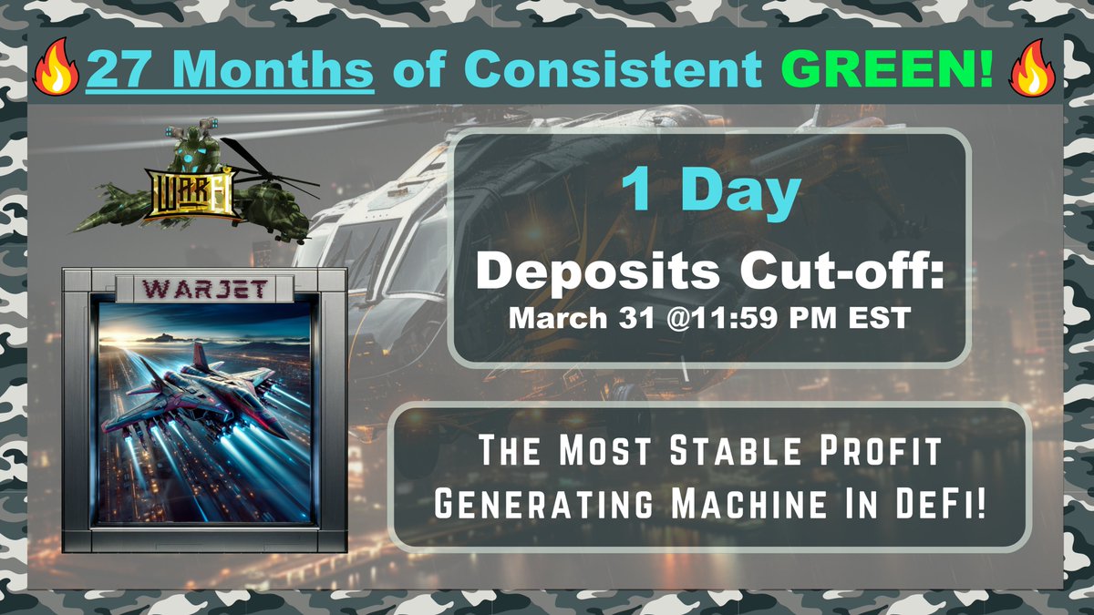 1 DAY LEFT! We have the % for the month🤫 TBA on 2nd of April as per our usual timeline #GREEN🤑 We still have some big open trades & we're looking at potentially one of our biggests months ever for April! 🤯 You won't want to miss it!🔥 warfi-tradingbots.com #BTC #Crypto