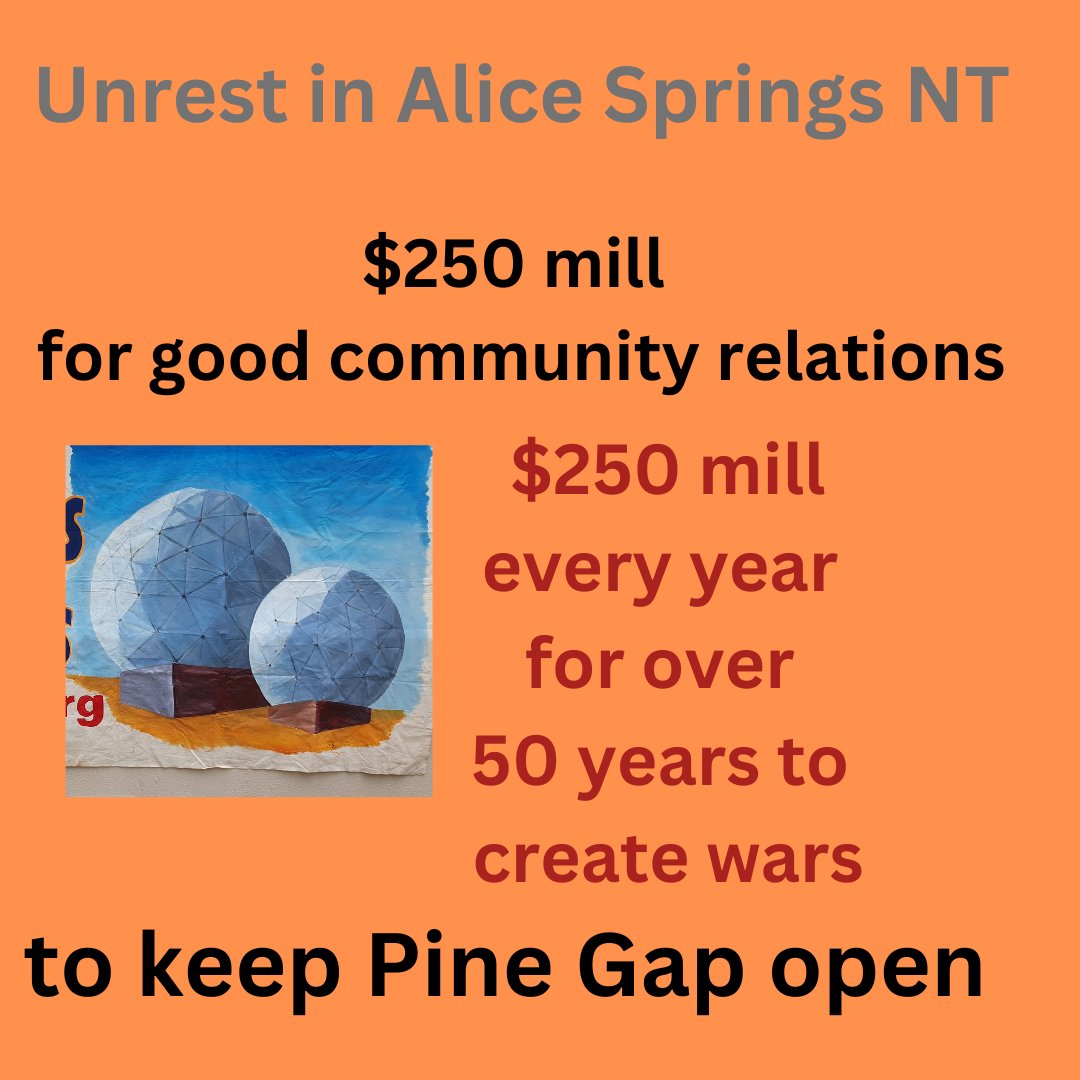 #alicesprings Note the contrast between the money spent on war and the money spent on creating a fair society in Alice Springs.