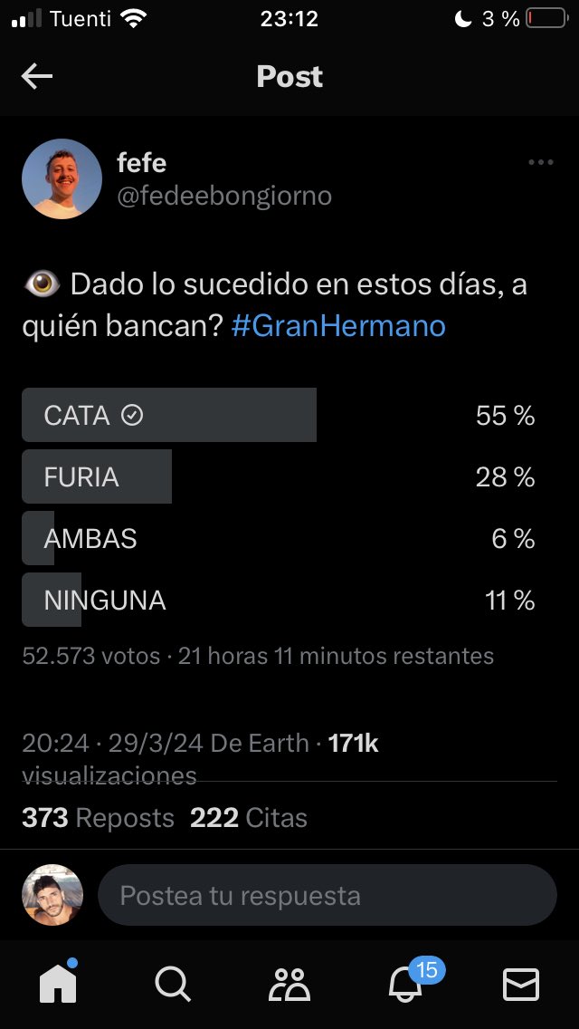 tomcampeon's tweet photo. Ay pelada se te viene la noche 😂 no hay encuesta que te salve, la única red social que te apoyaba! Se te termino el #freepaz te van a quedar de fans nada más @GastonTrezeguet y @laubfal nefastos como vos! 😂 #GranHermano @ceferinoreato @SolPerez @ElianaGuercio @marisabrel https://t.co/fnl7yDKugX