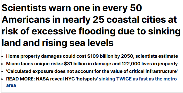 加州恐遭海水淹没?美国三面几十万人将流离失所…