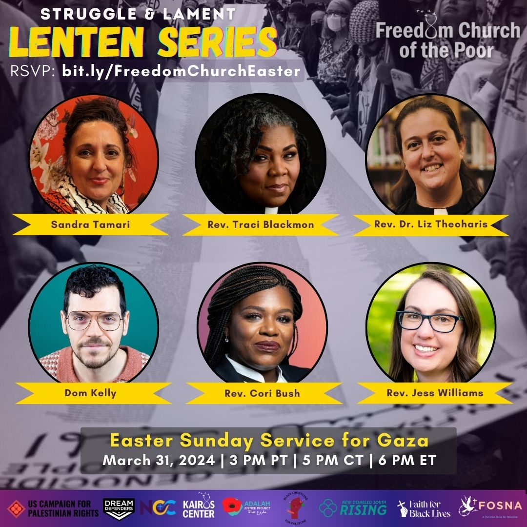 Join The Freedom Church of the Poor this Easter Sunday at 6PM ET | 5PM CT | 3PM PT RSVP: bit.ly/FreedomChurchE… LIVESTREAM: kairoscenter.org/FreedomChurch We will also be live-streaming right here on twitter! #CeasefireNOW #easter2024
