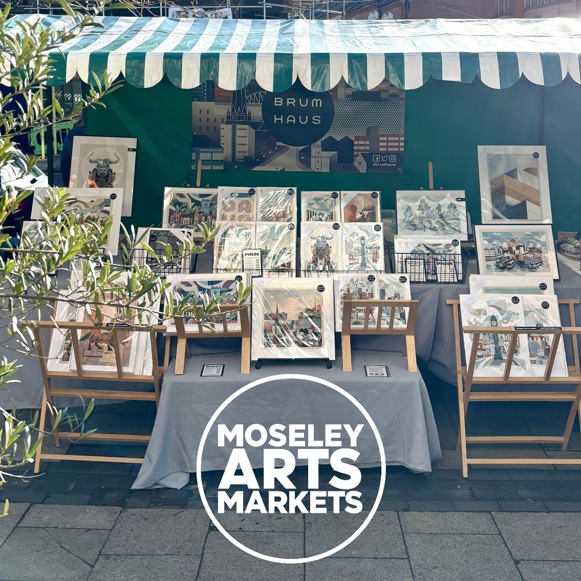 TODAY! @ Moseley Arts Market 9-3pm ☀️ Selling art prints of Birmingham 🏙️