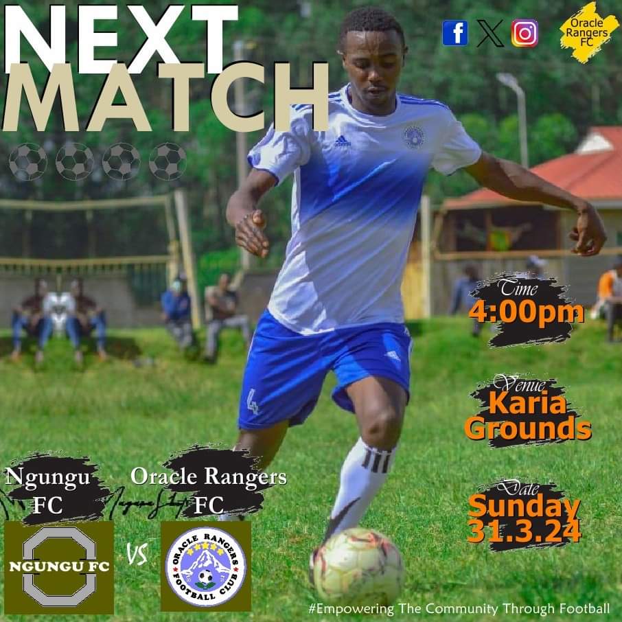 We go again tomorrow vs Ngungu FC at. Karia Grounds, in Kabare Ward in Kirinyaga County, 4pm.