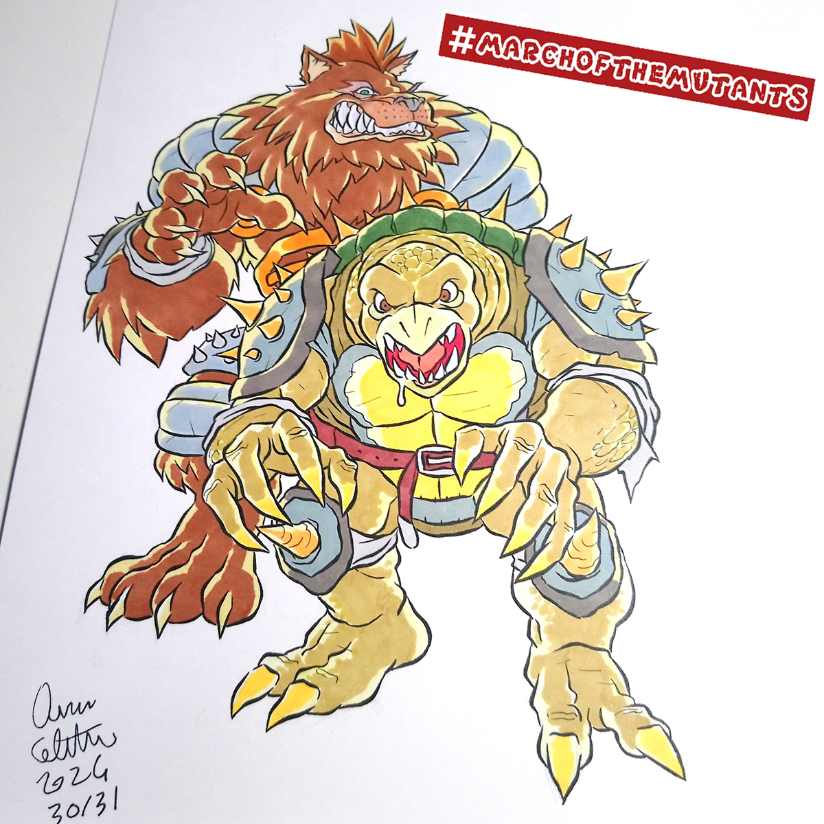 OscarCelestini's tweet photo. 30/31 Tokka & Rahzar, I love these 2 big boys! RT if you like. #tokka #rahzar #tokkaandrahzar #marchofthemutants #tmnt #teenagemutantninjaturtles #ninjaturtles #tartarugheninja #turtles #traditionalart #fattoamano #handmade #noai #artwork #illustrazione #disegno https://t.co/vPDslAGyoj