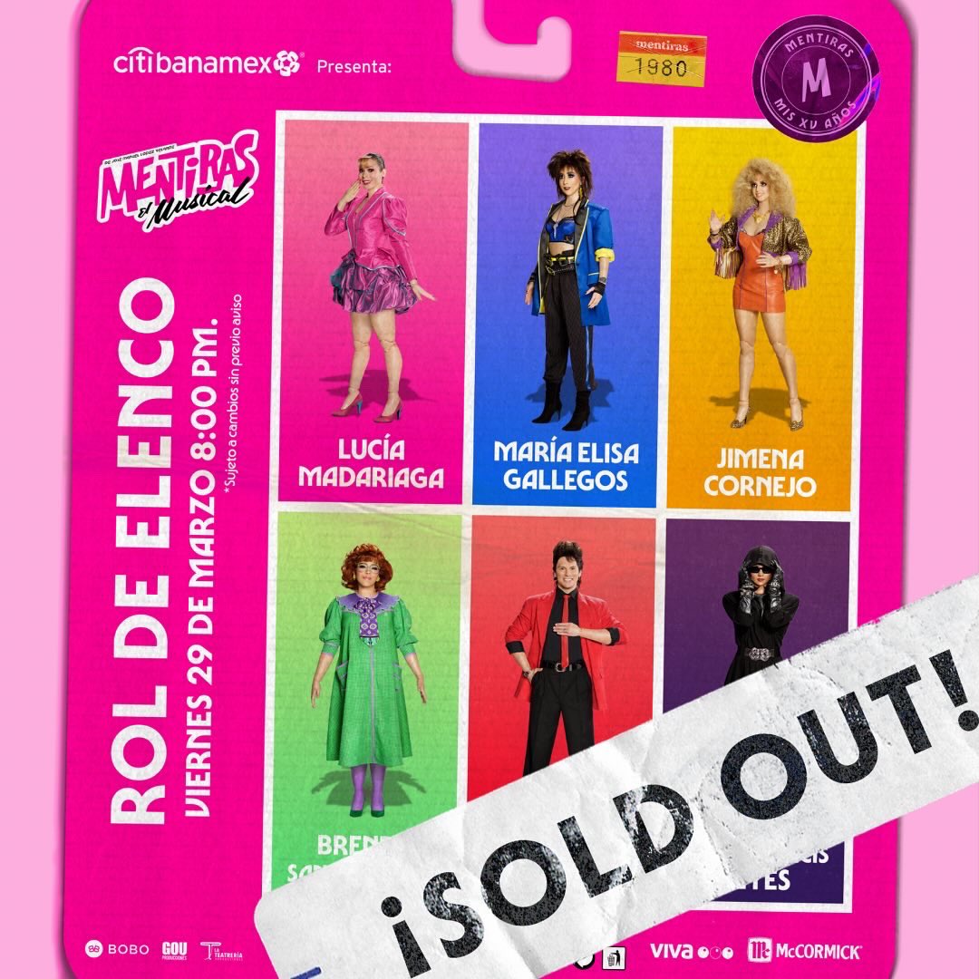 ¡Somos SOLD OUT en #MentirasElMusical! 💖🎶🧡 Muchas gracias a todo el público que hace posible esto. Por más teatros llenos. Los seguimos viendo aquí, en el Teatro Aldama. 💚💙