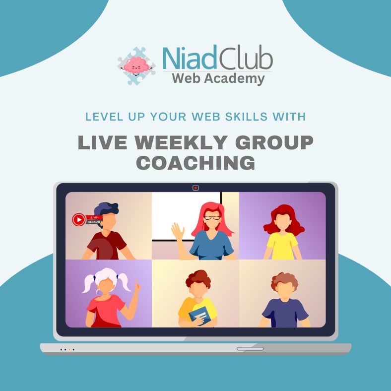 Boost your web design and marketing skills with live group coaching! Transform your digital presence and stand out.  #WebDesign #MarketingCoaching

Next session April 2nd. 
Niad.club/group