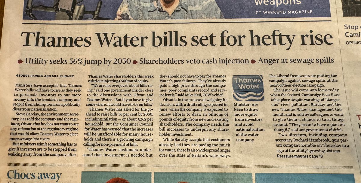 . @Feargal_Sharkey this is just UNBELIEVABLE!!!!!!! What a national scandal the water companies are…rinse profit, under invest and dump sewage!!! It’s disgusting