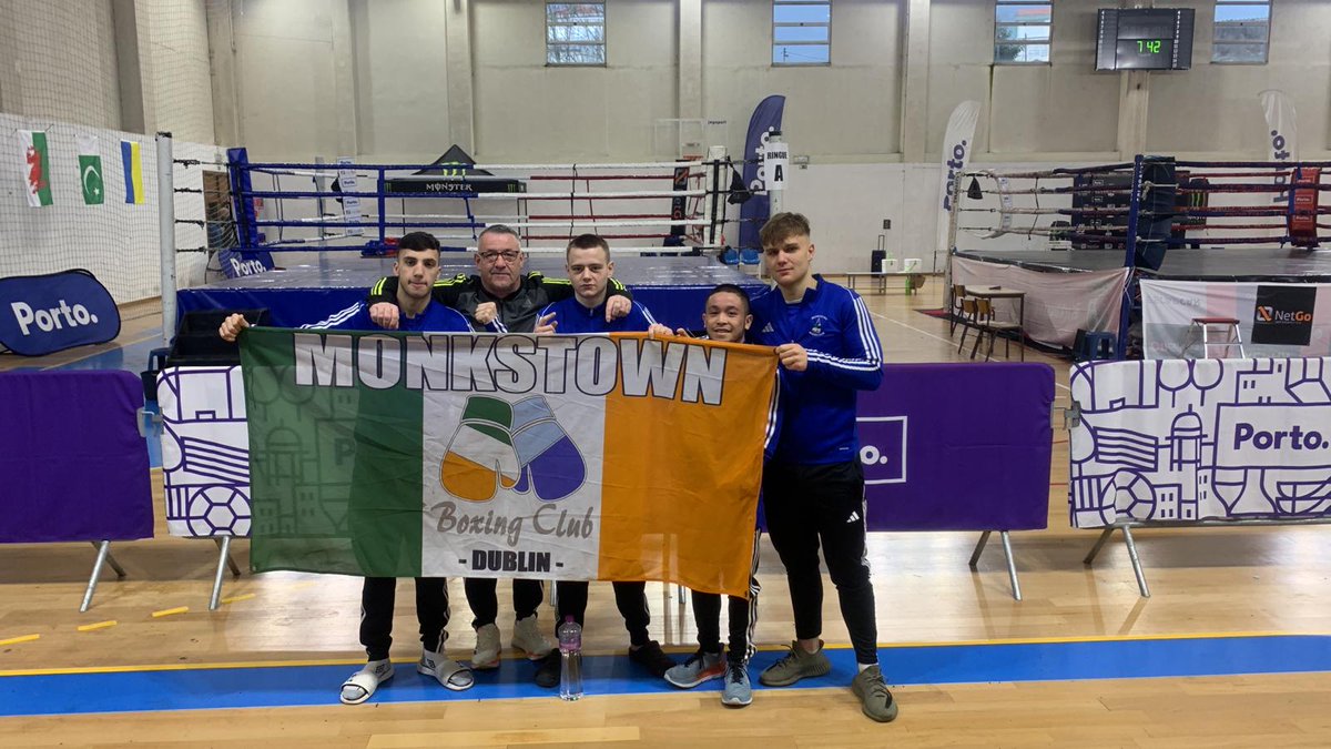 Best of luck in the Porto Box Cup finals today. Mark, Malo & Adam 🔵⚪️⚫️🇮🇪☘️🥊