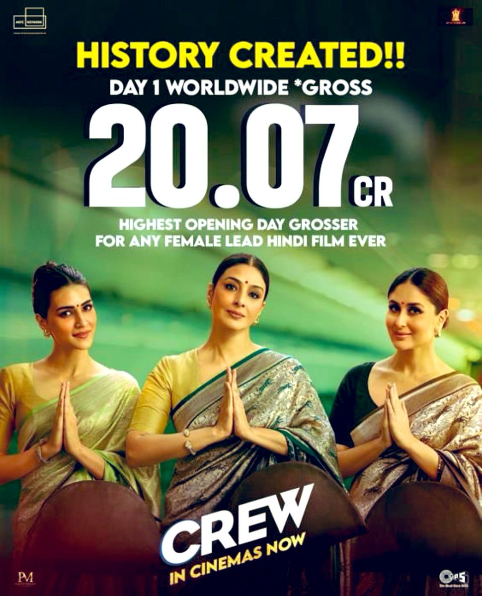 Bola toh tha, this #crew is the sassiest of ‘em all 😎 the way this flight has taken off is just wow… Congratulations #KritiSanon #tabu #KareenaKapoorKhan n #rajeshkrishnan the👨‍✈️ 🤩🎉🥳 Way to go ✈️