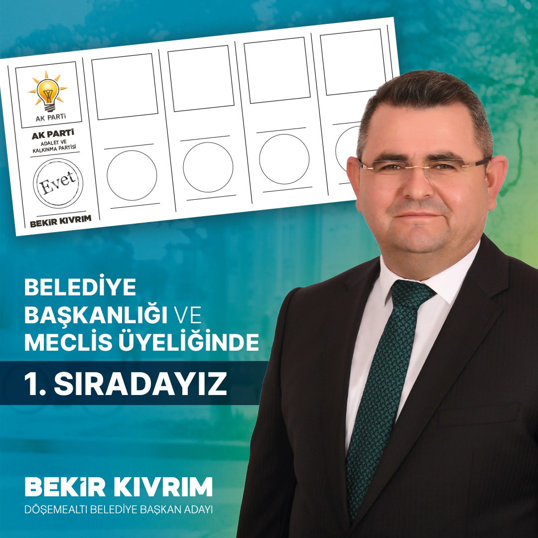 HATIRLATMA❗️ Yarın gerçekleştirilecek olan Mahalli İdareler Genel Seçimleri’nde oy pusulasında 1. sıradayız 🗳️