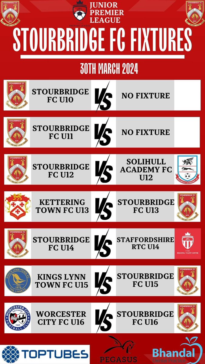 🚨| The @jpluk fixtures for this morning! Good Luck to the lads that have a game today🔴⚪️ Wishing our junior glassboys the best of luck!⚽️