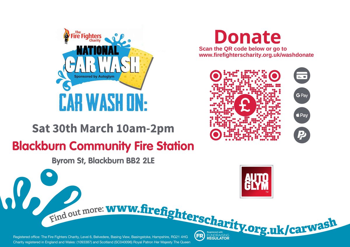 Blackburn Fire (@blackburn_fire) on Twitter photo We are holding a charity car wash today at Blackburn Fire Station. You are all welcome to come down and get your car cleaned in support of the <a href="/firefighters999/">Fire Fighters Charity</a> We are holding a charity car wash today at Blackburn Fire Station. You are all welcome to come down and get your car cleaned in support of the <a href="/firefighters999/">Fire Fighters Charity</a>