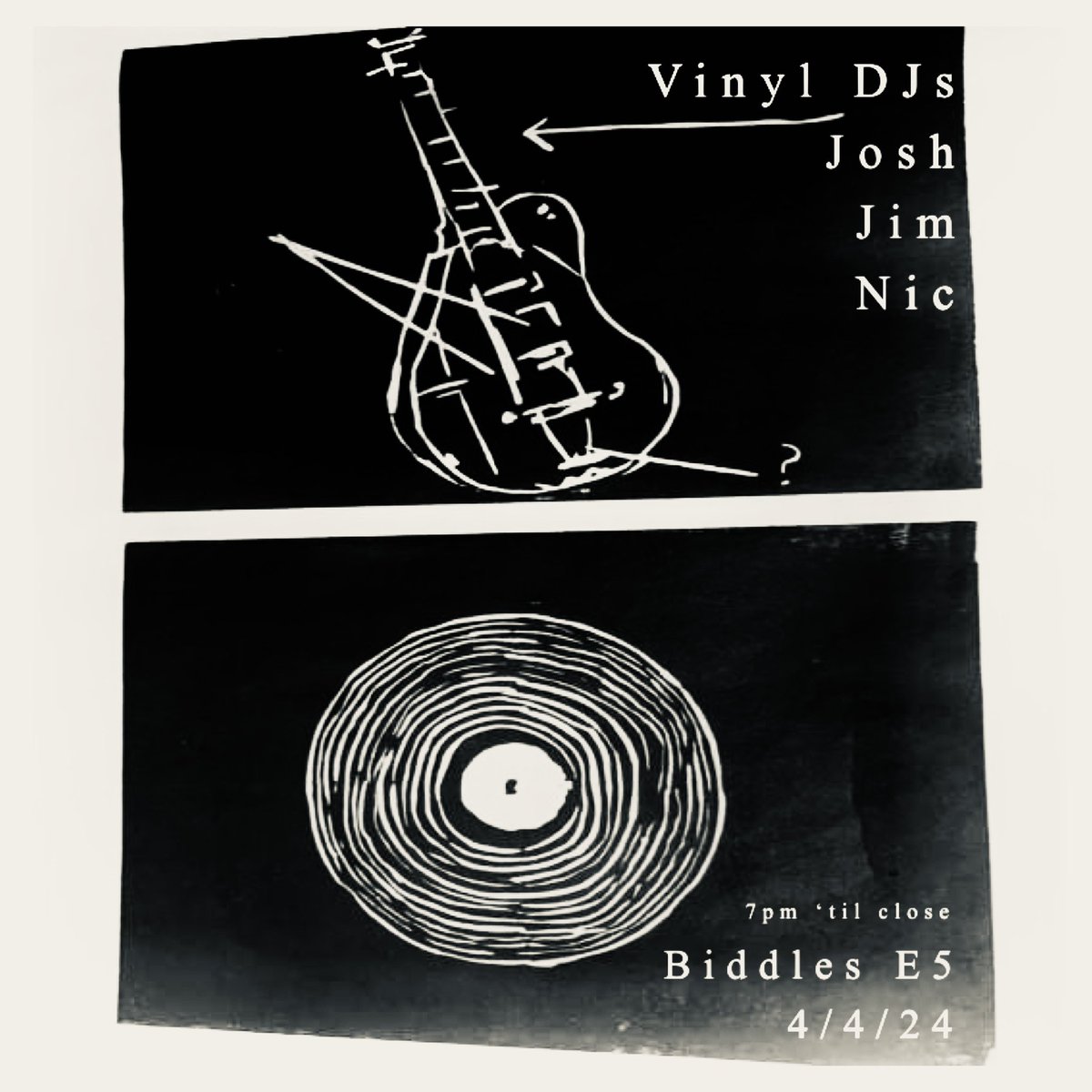 Playing records in Biddles with my pals next Thursday. Delving into the fruits of years of eclectic record collecting as a result of old-fashioned digging, discovery and the odd algorithm suggestion. Come x @BiddleBros @joshclarke #vinyl #dj #records