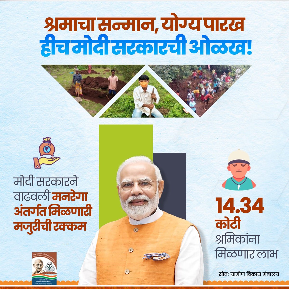 ShreeBharatiya's tweet photo. श्रम आणि श्रमिकांच्या कल्याणासाठी मोदी सरकार सदैव प्रयत्नशील आहे.

#narendramodi #PMModi #phirekbaarmodisarkar
#LoksabhaElections2024 #Shram #ModiSarkar https://t.co/tefA7hEXV1