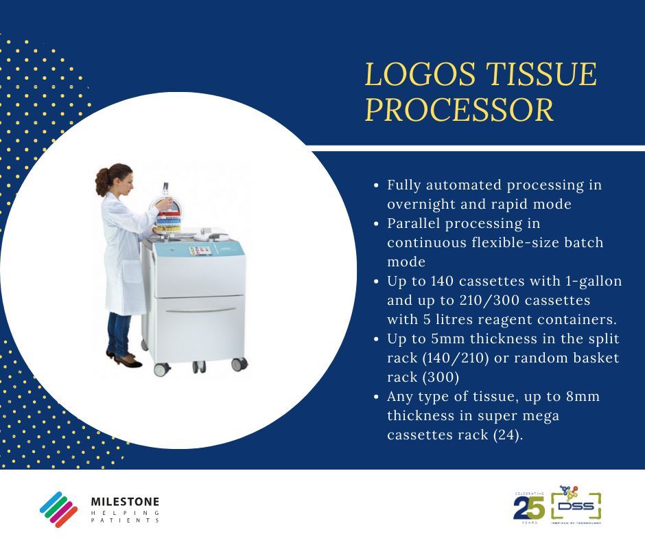 DSSImagetech's tweet image. LOGOS- the all-in-one tissue processor with the exclusive Milestone Medical patented microwave hybrid processing technology. 

To know more, please visit:  buff.ly/3NtqfM8  
Contact Us: enquiry@dssimage.com 

#dssimage #inspiredbytechnology #dss #biotechnology