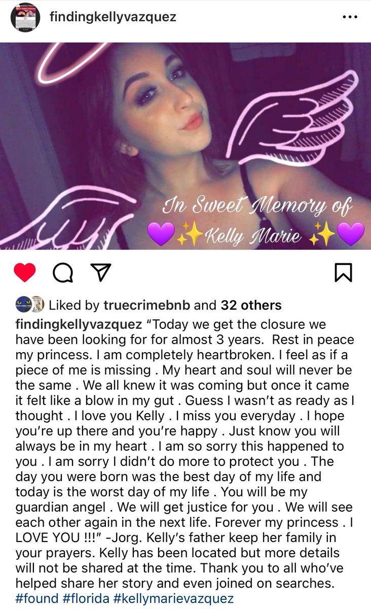 My heart breaks for her family and loved ones 💔
I pray justice will come swiftly for her and that the family would be surrounded with support as they navigate this heartbreaking outcome 💔
#JusticeforKelly <a href="/findkellymarie/">MISSING ‼️‼️‼️Kelly Marie Vazquez</a>