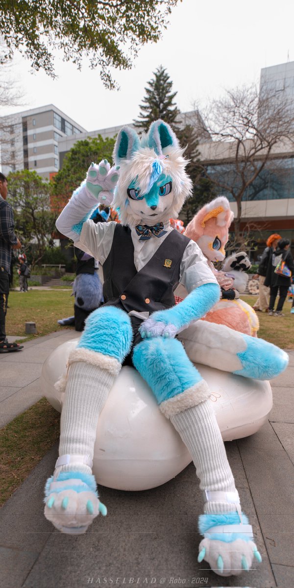 ＃FursuitFriday #fursuit 因为最近过得挺开心 所以决定√ 💙#OC_vs_ME 💙 📷:@AnubisTerllock ＆ @_Roborab