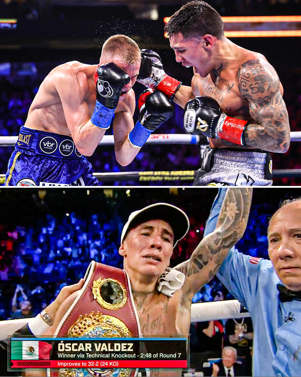 OSCAR VALDEZ GETS THE TKO IN THE 7TH ROUND 😤 Valdez captures the interim WBO junior lightweight title 🏆 #ValdezWilson