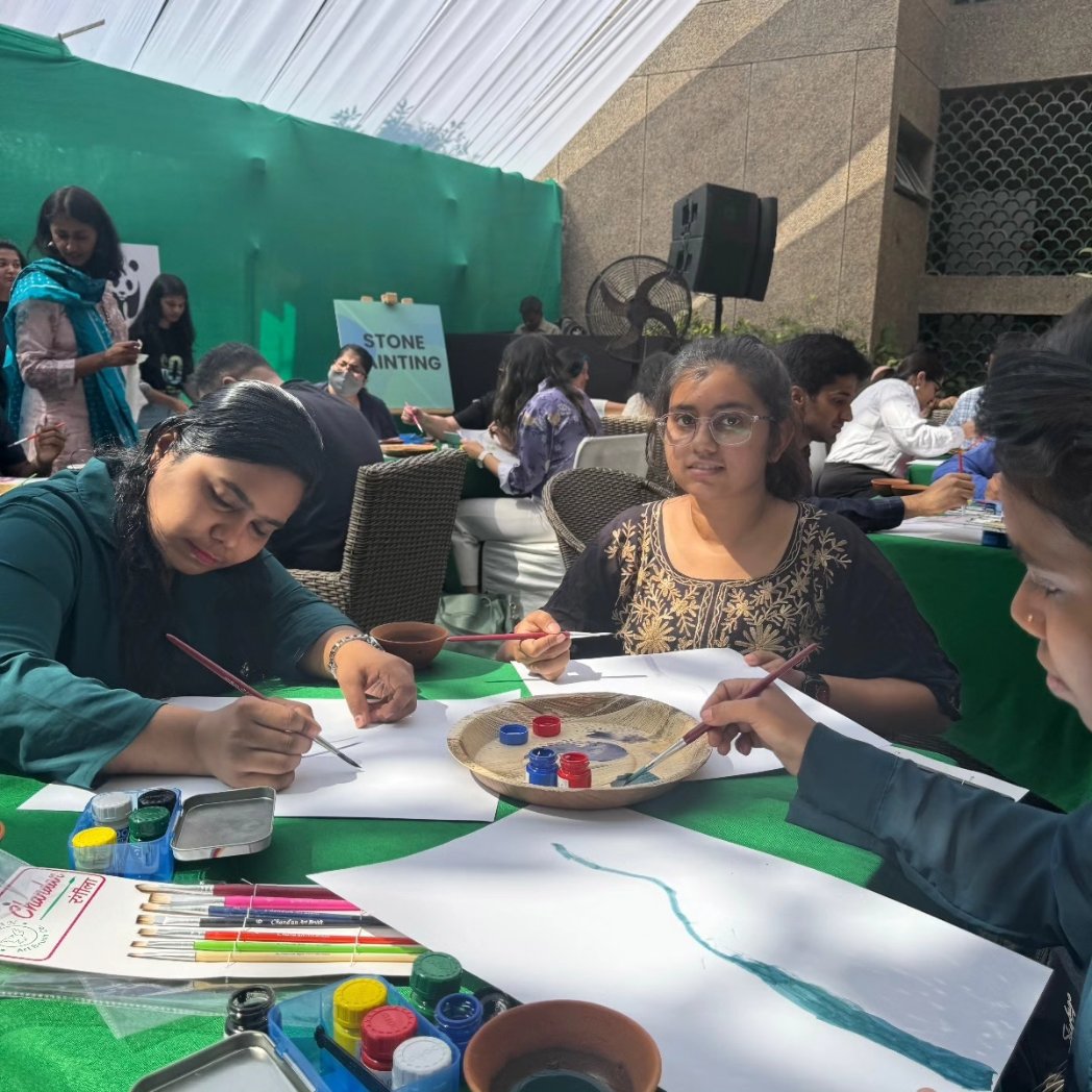 My #natureart #workshop at #EarthHourFestival by @WWFINDIA last Saturday. Thanks to all participants for braving the heat to paint trees #botanicalart #EarthHour