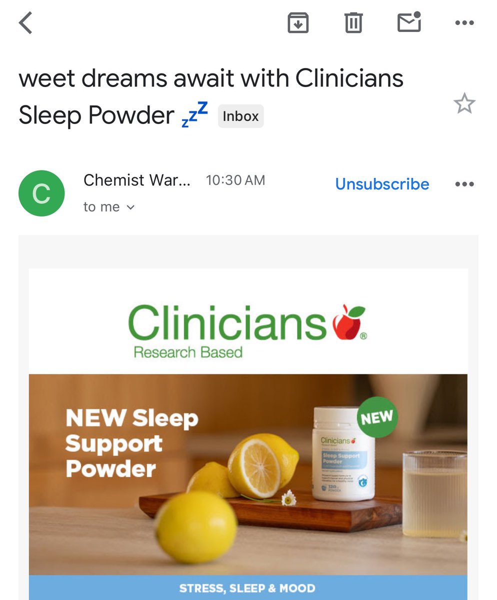 An absolutely incredible subject line in todays email from Chemist Warehouse. I will be purchasing!