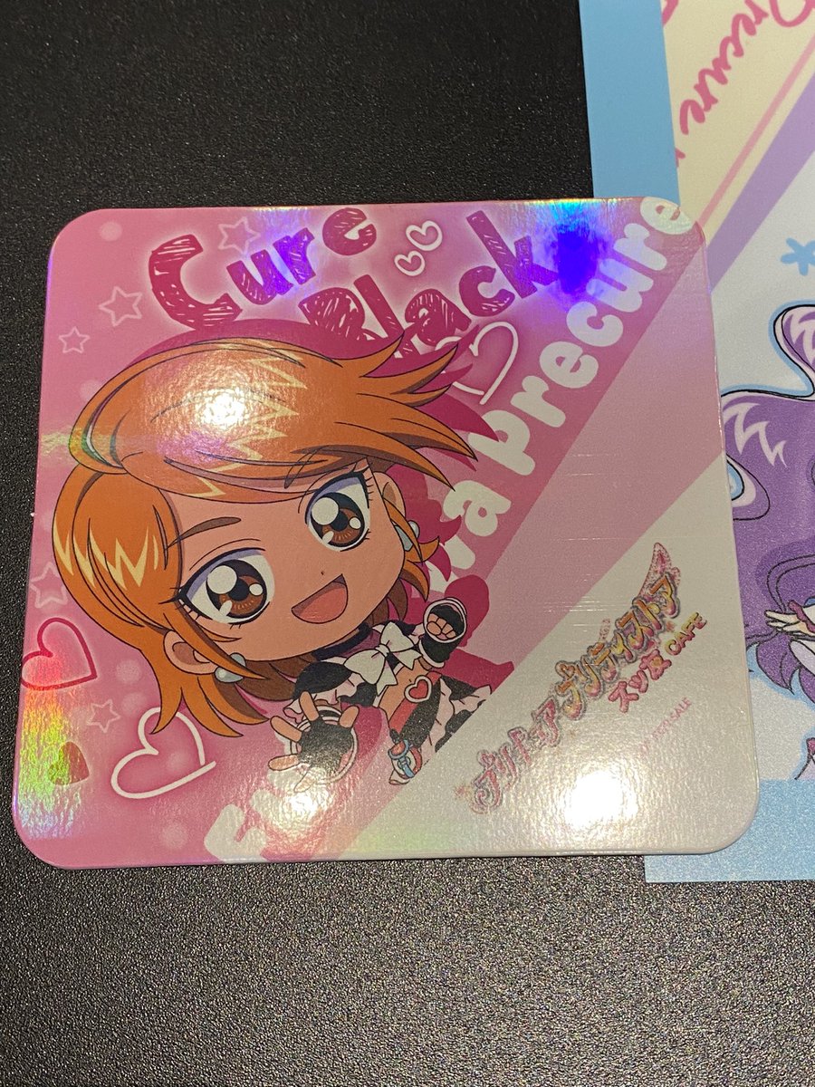 cure_fuwa's tweet photo. 【交換】ズッ友カフェ　プリキュア  プリキュア ストア

ノベルティ　コースター
【譲】ブラック
【求】ワンダフル

郵送交換希望です。
検索からでもお気軽にお声がけください。 https://t.co/Bp34Bg6Rlw
