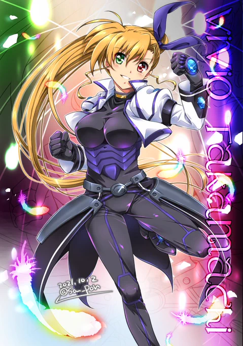 #リリカル塗り絵BJヴィヴィオ(線画塗りサンプルつけときました。(あと自分でも何やってるのかわからん背景過程もおいておきます…今見て自分でもやっぱわからん←。塗りチェレンジャーよ щ(゜Д゜щ)カモーン 