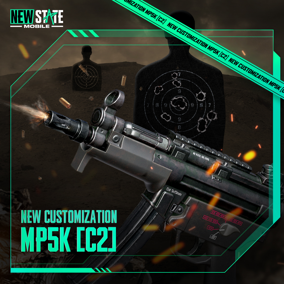 IN_NEWSTATE's tweet photo. The custom MP5K [C2] packs a meaner, deadlier .45 sized punch that'll floor your foes. 💥

#NEWSTATEMOBILE #CUSTOMIZATION https://t.co/YVfWIBYmu7