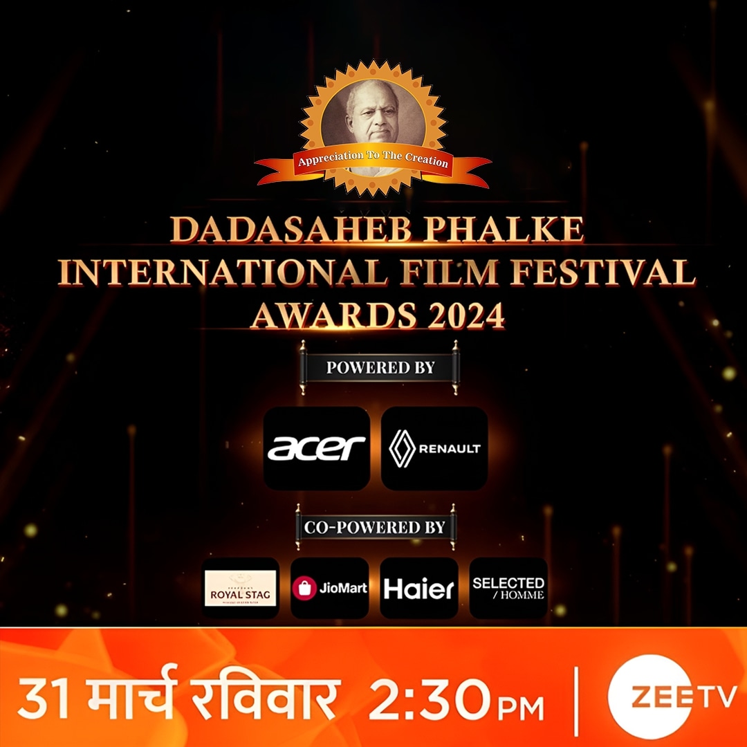 Witness India’s most prestigious award ceremony, Dadasaheb Phalke International Film Festival Awards 2024 on 31st March, 2:30 PM onwards only on ZEE TV Powered by - @Acer_India & @RenaultIndia Co-powered by - @royalstaglil @JioMart @IndiaHaier @SelectedIndia #dpiff