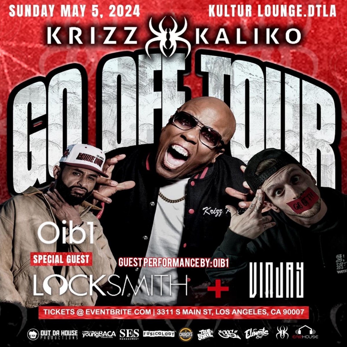 ANOTHER F*XN HUGE SHOW ANNOUNCEMENT! @krizzkaliko , @dalocksmith , @realvinjay May 5th at @kulturlounge.dtla lettttttsssss gooooo! Shout out to @outdahouse for throwing me on this one! Will be having tickets this week! Will also be having merch and doing it big!!!!