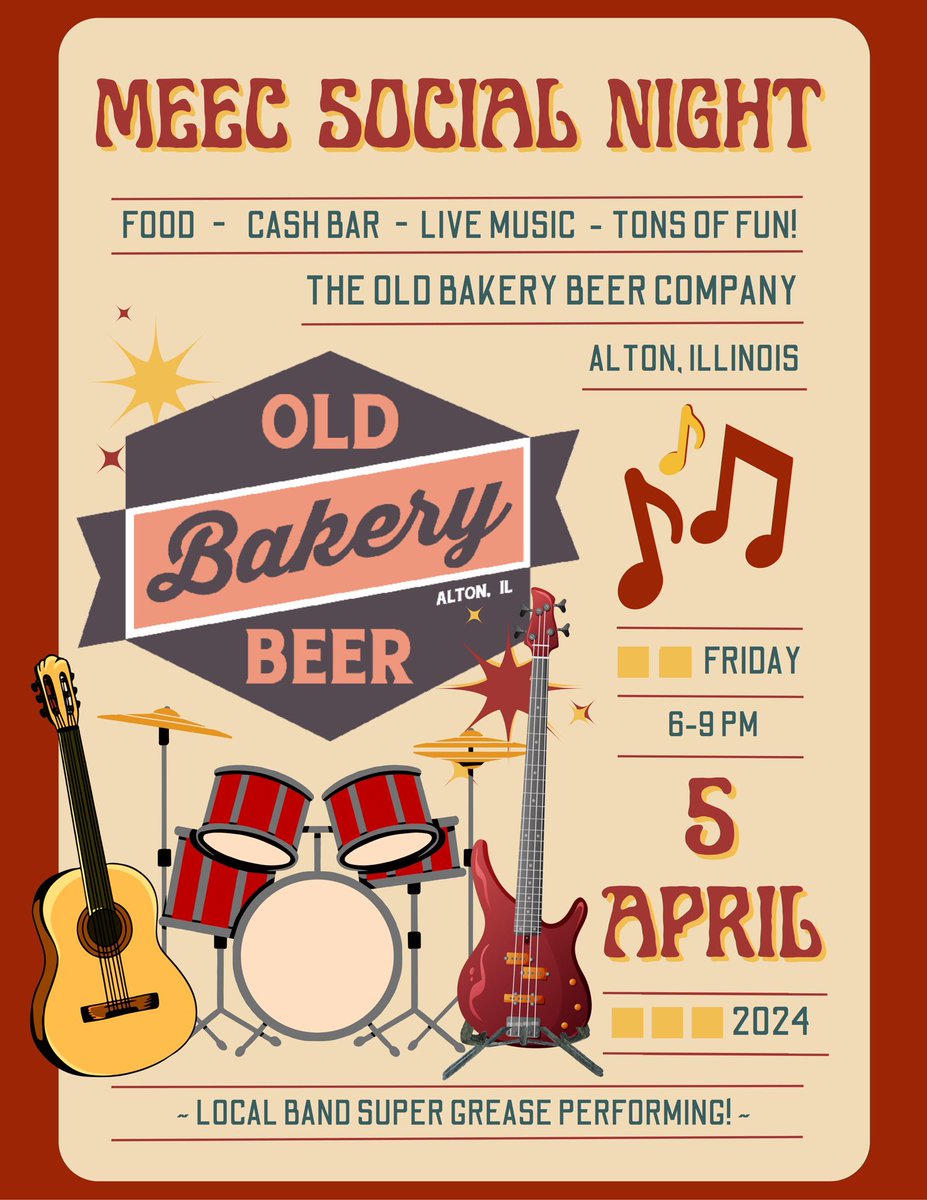 NEXT WEEK! We are so excited to start MEEC 2024 festivities! Our social night is at an amazing local brewery with live music🎸 

If you haven’t already, go register to attend MEEC 2024! See you soon😉