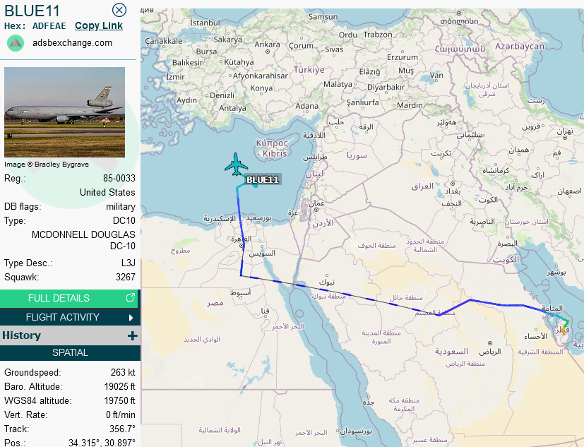 SirListenalot's tweet image. #KC10 #ADFEAE #BLUE11 out of Al-Udeid just picked up (six) "DM" #A10's #TABOR61 from Muwaffaq Salti, Jordan bound for Rota, Spain