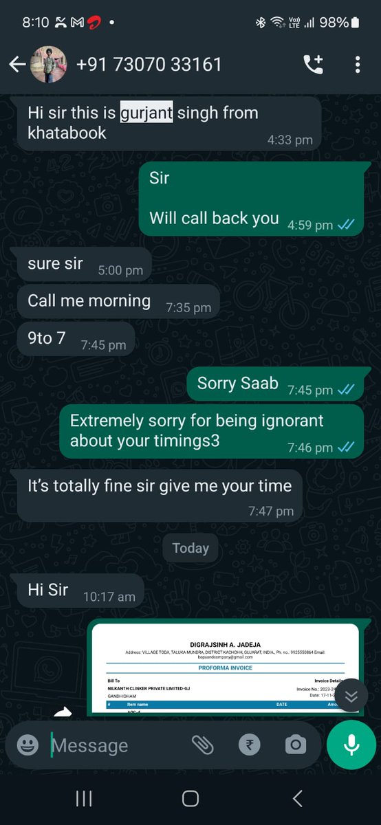 mdjadeja89's tweet photo. @itsrealSagar @ravishnaresh @Khatabook
@cashbook_in

REFUND REQUEST
MISS SELL BY SALES EXECUTIVE ON BILL CUSTOMISATION AS PER MY REQUIREMENT

(For this please find attached proof chat)

Ticket#711542959435 (Date28/03/24) Ticket#711461598373 (Date26/03/24) Ticket#710949506353 (Date20/03/24) https://t.co/VGVtROTr91