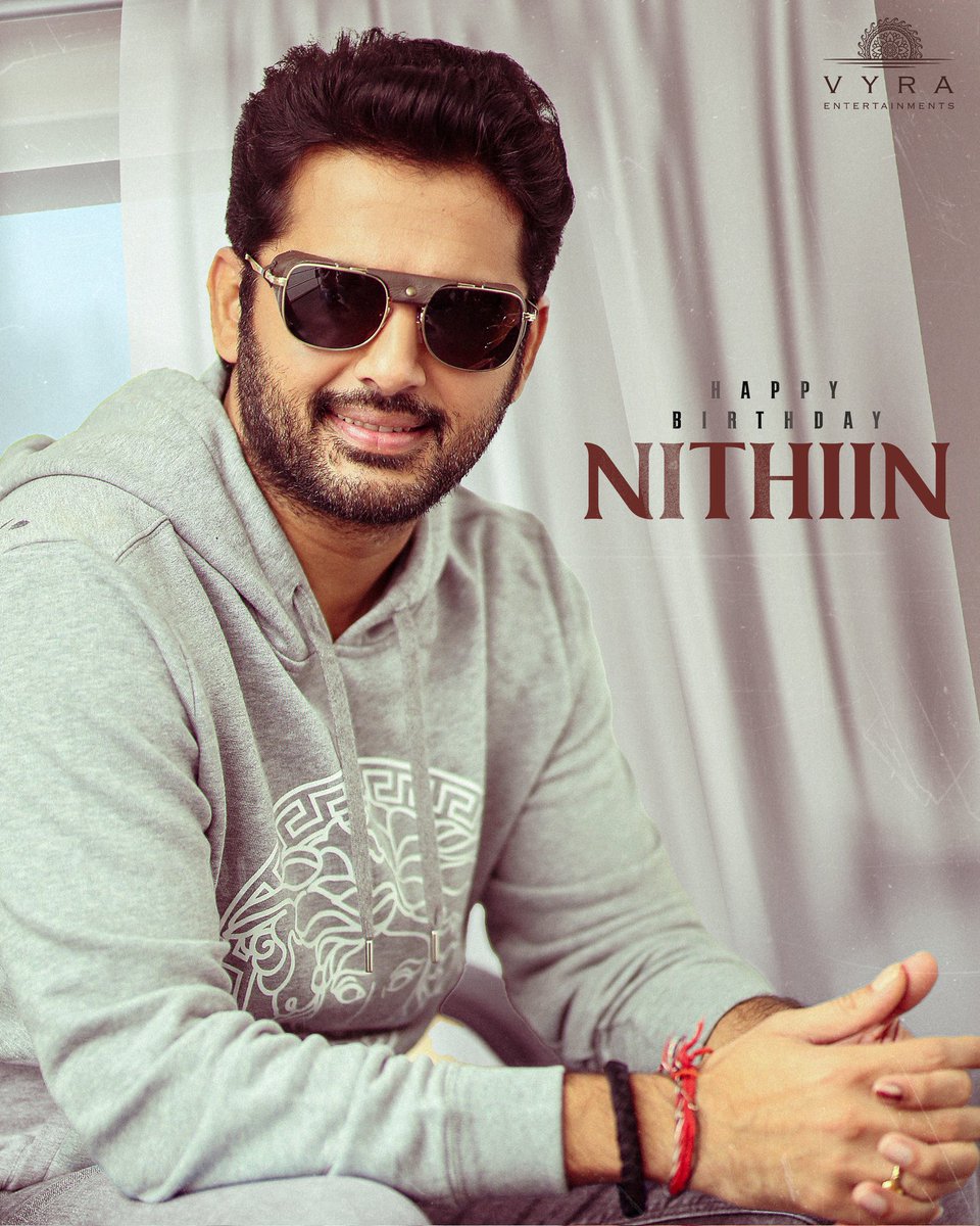 Wishing one of the finest actors of Telugu cinema, Our beloved @Actor_Nithiin garu a very Happy Birthday ❤️‍🔥 May you be blessed with immense success & happiness 🤗 Have a blockbuster year ahead ✨ #HBDNithiin