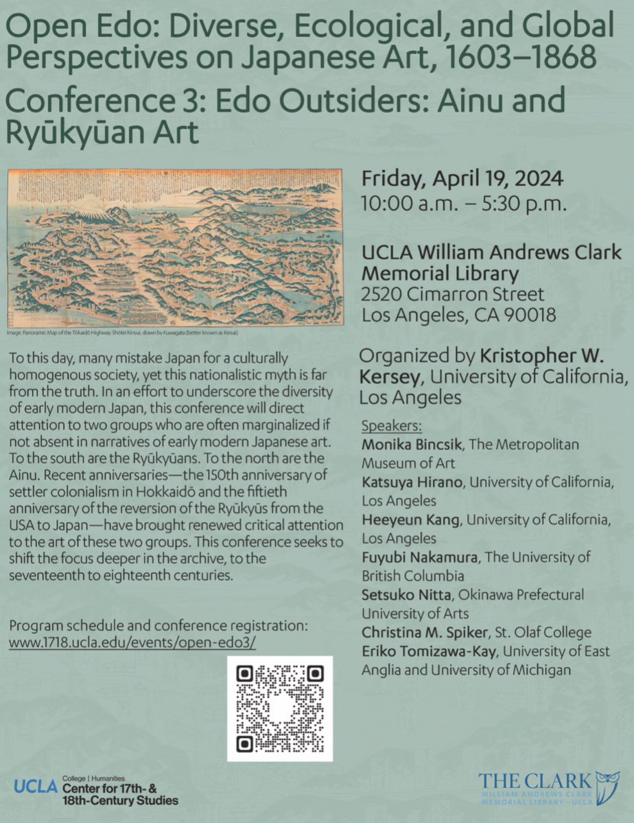 Flyer from <a href="/ucla1718cs/">UCLA Center for 17th- & 18th-Century Studies</a> for their Core Program Conference and Ukiyo-e painting Demonstration event!