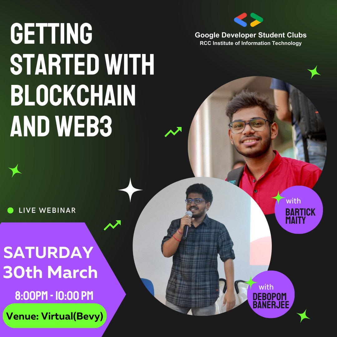 🎉🚀 Calling All Tech enthusiasts and #innovators!

Get ready for an engaging experience as we unveil the details of Getting Started with Blockchain and Web3: A Beginner's Guide.

RSVP here: surl.li/sbntc 

#gdsc #Web3 #blockchains #development #Cryptocurency