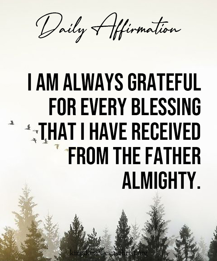 I am always grateful for every blessing that I have received from the Father Almighty.

#ApolloQuiboloy #KingdomofJesusChrist #WordsoftheSon #DailyAffirmation #Blessed #Blessings #Grateful #Thankful #God