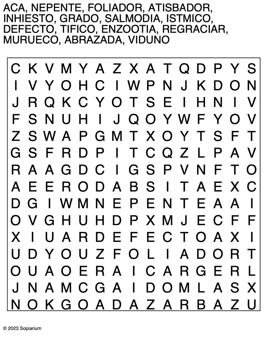 sopiarium's tweet photo. Sopa de letras diaria numero 454 of Sopiarium. Hoy, 30/03/2024. Si hemos conseguido distraer o entretener su mente, por favor, ¡no olvide darle al like y compartir con sus seres queridos! #puzzle #sopadeletras #sopaletras #wordsearch https://t.co/llhVmpn74R