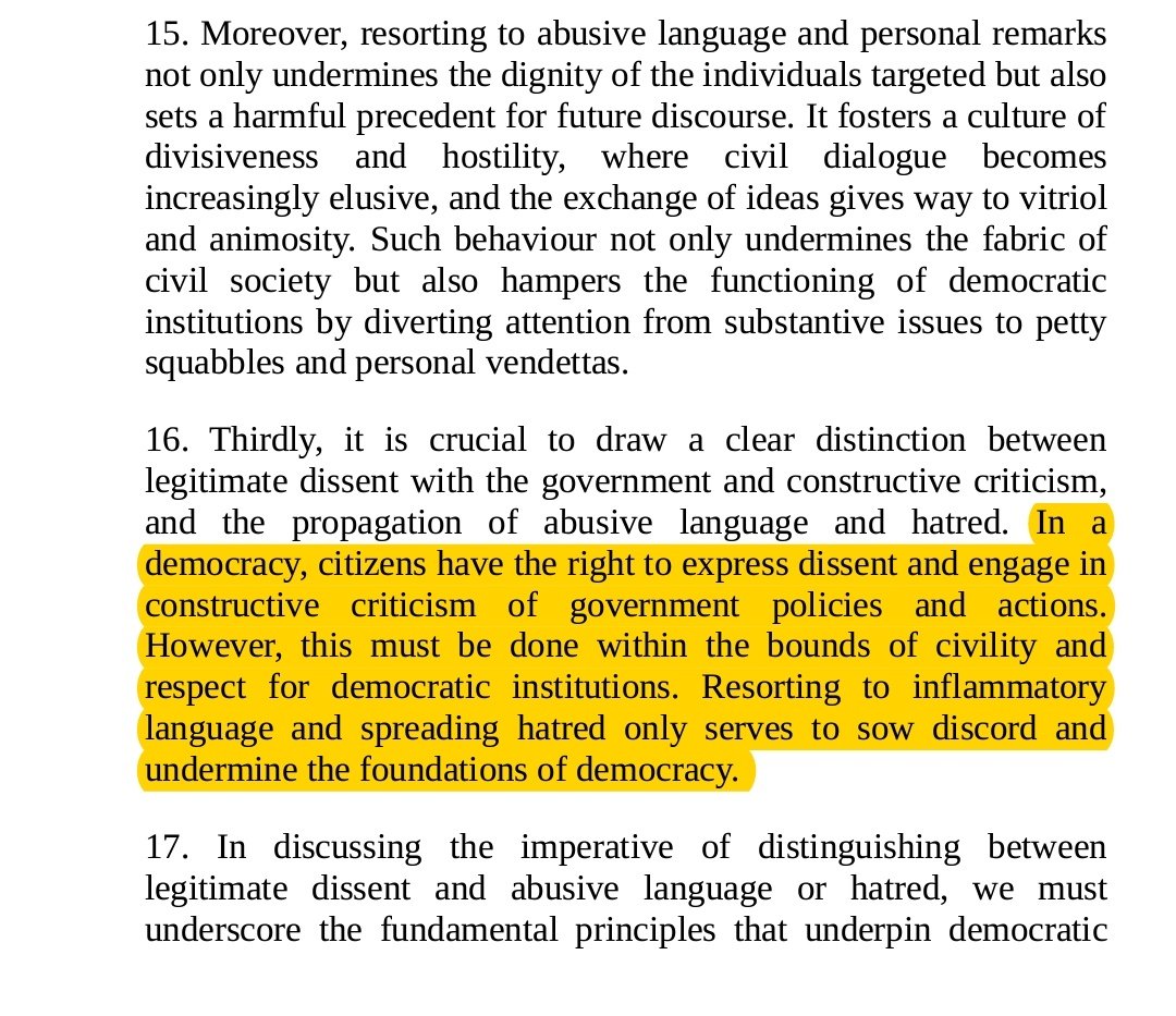 In a democracy, it's vital to differentiate between legitimate dissent and constructive criticism from spreading hate and abusive language, says #AllahabadHighCourt while rejecting bail to man accused of propagating hate speech against #PrimeMinisterModi and CM #YogiAdityanath