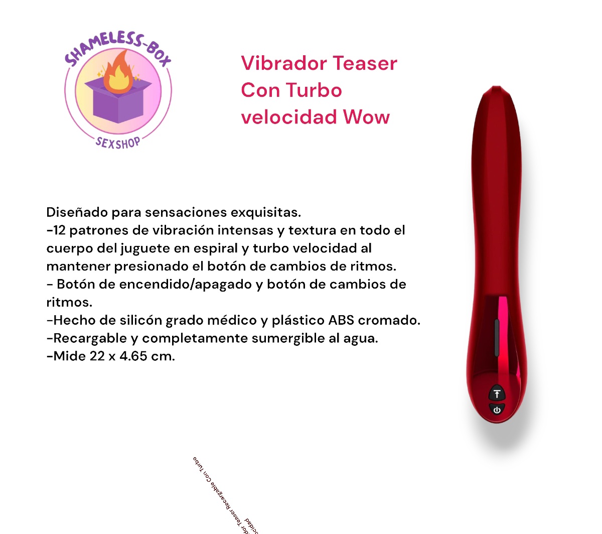 shamelessBoxmx's tweet photo. #electroestimulador De #altavelocidad Teaser
Detalles :https://t.co/qln53DSBfY
#vibrador #SexShop #shamelessboxmx #mitienditamx #sextoys #sexshopsonline https://t.co/4XEW8dYYex