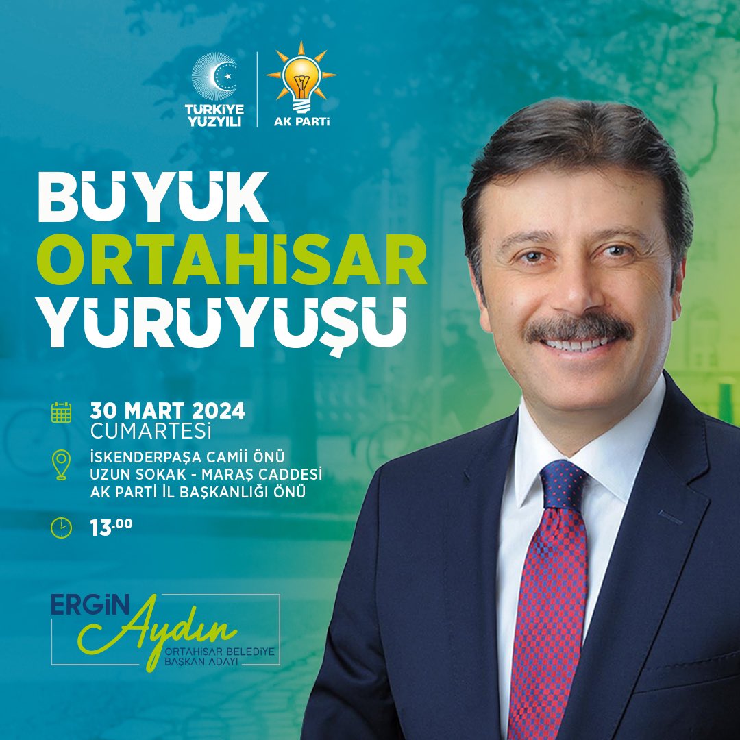 Kıymetli hemşehrilerim, bugün saat 13.00'te Meydan’da İskenderpaşa Cami önünden başlatacağımız 31 Mart Zafer Yürüyüşü’müze katılımınızı bekler, saygılar sunarım.