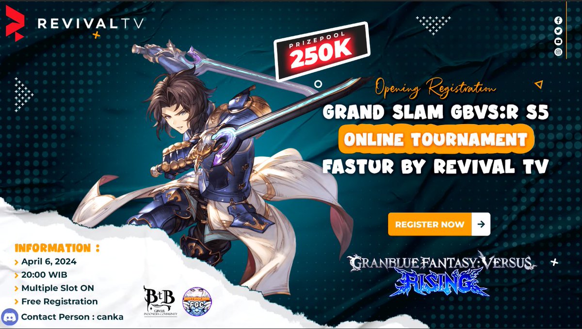 Canka_Charming's tweet photo. Open Online Tournament GBVS:R  
- PP : 250k  
- Wajib Join Discord : https://t.co/XbBbulYJ2f
- Link Daftar : https://t.co/6PFHy0g9cn
#GBVSR #fastur https://t.co/nd9H3jo9cg
