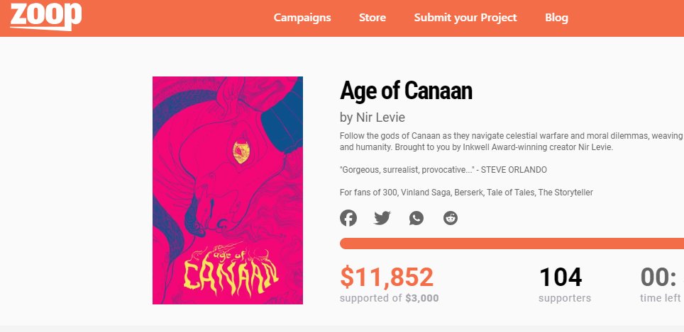 The 'Age of Canaan' Zoop campaign has ended, and I'm overwhelmed with gratitude for your support. Thanks to you, we've unlocked amazing stretch goals! A huge thanks to @weareZoop, Dekel Oved, Adi Owen, for making this journey possible. 🏹✨ #AgeofCanaan #Gratitude #darkfantasy