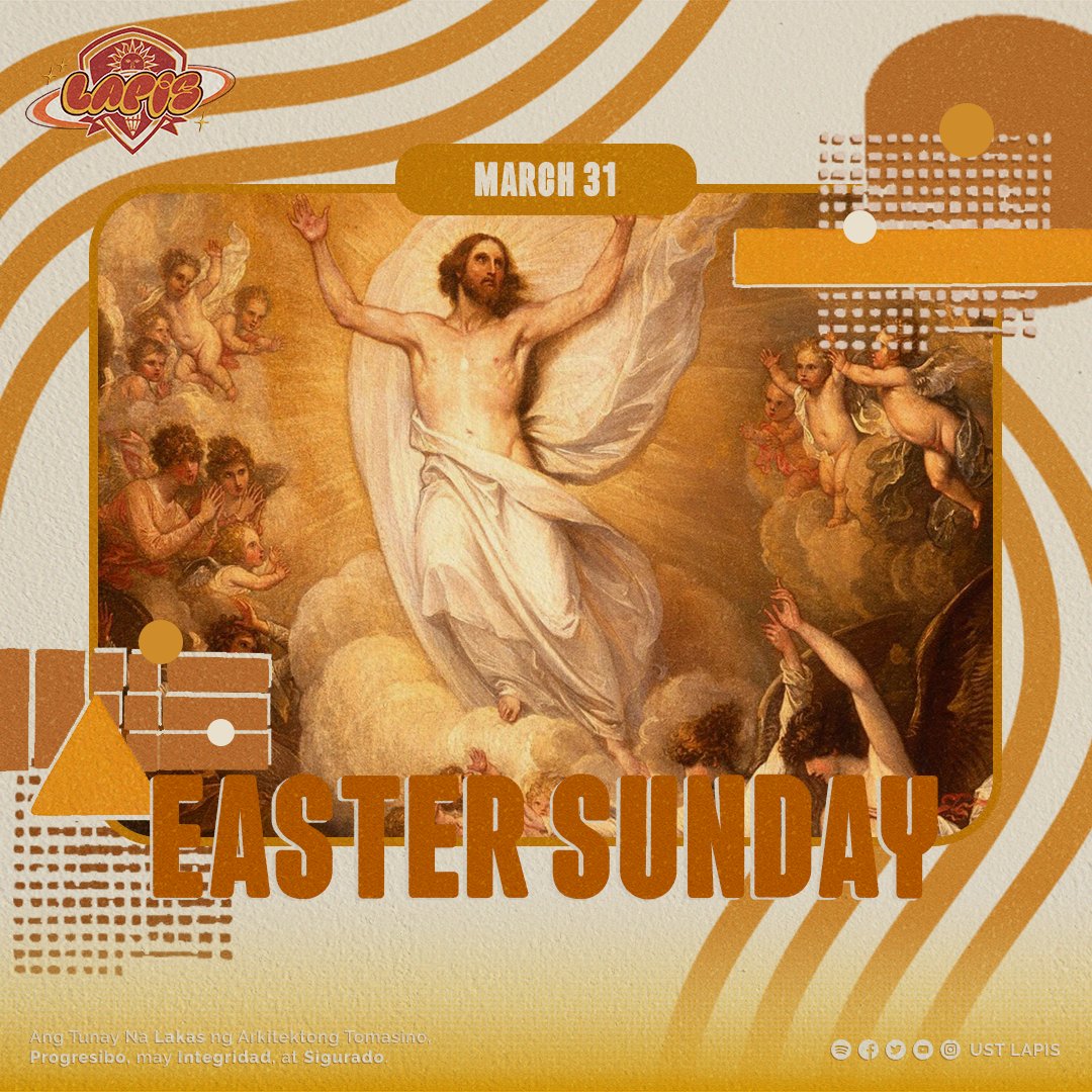 USTLAPIS's tweet photo. 𝙏𝙝𝙚 𝙇𝙤𝙧𝙙 𝙞𝙨 𝙍𝙞𝙨𝙚𝙣! 𝘼𝙡𝙡𝙚𝙡𝙪𝙞𝙖! 🕊️

As we celebrate the coming of the Risen Christ, may this renewal remind us to be sconces of light to our community as bearers of justice, peace, and love.

A blessed Easter Sunday to all! ❤️

#Enr1ching3xellence https://t.co/C2UEvULuIg