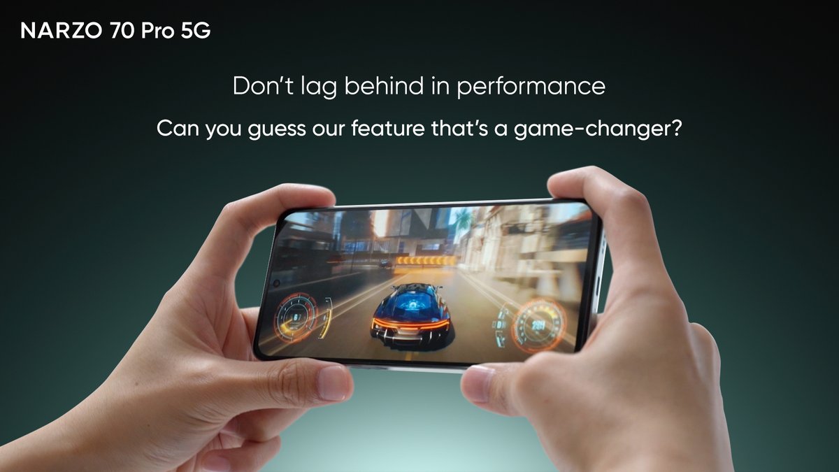 Which feature won't let your gaming experience lag behind? Guess the feature and comment with the hashtag #NARZO70Pro5G, and You can win* FREE realme Buds T300! *T&C Apply: bit.ly/3TVda3r